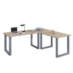 Vcm Desk Lona Silver / Sonoma Oak H. 76 X W. 220 X D. 220 Cm - thumbnail 1