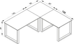 Vcm Desk Lona Silver / Sonoma Oak H. 76 X W. 220 X D. 220 Cm - thumbnail 3