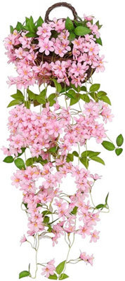 Artificial Hanging Flowers, Artificial Flowers In Hanging Baskets, On A Vine (2 Pieces) - image 1