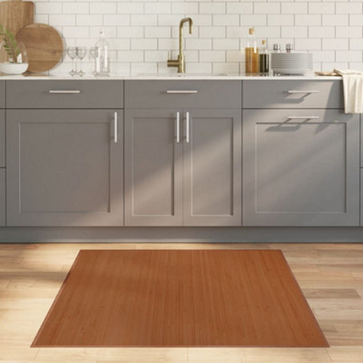 Berkfield Rug Square Brown100X100 Cm Bamboo - image 1