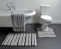 Allure Bath Fashions Striped Chunky Bobble Bath Mat - Monochrome - thumbnail 2