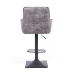 Xample Orion Dark Grey Fabric Bar Stools - 2 Pack Twin-Tone Adjustable Bar Chairs With Steel Base & Footrest, Height 98 Cm, Suede Finish - thumbnail 6