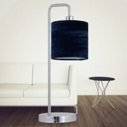 First Choice Lighting Navy Blue Crushed Velvet 15.5Cm Table Lamp Shade - thumbnail 3