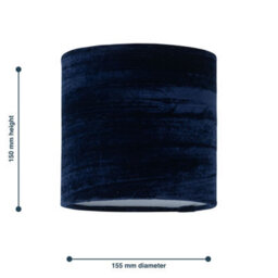 First Choice Lighting Navy Blue Crushed Velvet 15.5Cm Table Lamp Shade - thumbnail 4