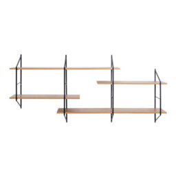 Furniture To Go Belfast Wall Unit With 4 Shelves In Oak - thumbnail 2