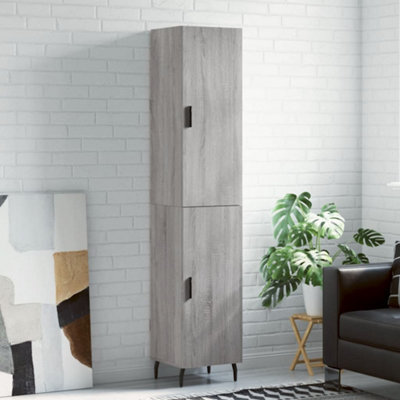 Berkfield Highboard Grey Sonoma 34.5X34X180 Cm Engineered Wood - image 1