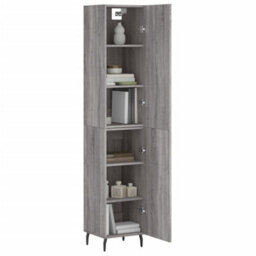Berkfield Highboard Grey Sonoma 34.5X34X180 Cm Engineered Wood - thumbnail 3