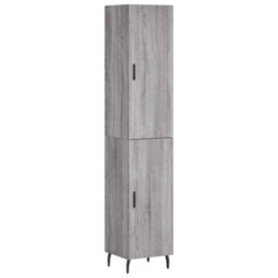 Berkfield Highboard Grey Sonoma 34.5X34X180 Cm Engineered Wood - thumbnail 2