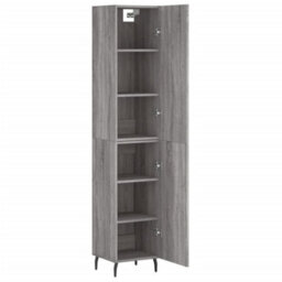 Berkfield Highboard Grey Sonoma 34.5X34X180 Cm Engineered Wood - thumbnail 4