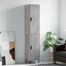 Berkfield Highboard Grey Sonoma 34.5X34X180 Cm Engineered Wood - thumbnail 1