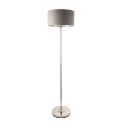 Loops Sophisticated 2 Pack Of 1500mm Tall Floor Lamps In Bright Nickel And Charcoal Fabric - thumbnail 8