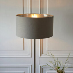 Loops Sophisticated 2 Pack Of 1500mm Tall Floor Lamps In Bright Nickel And Charcoal Fabric - thumbnail 4
