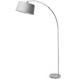 Pagazzi Lighting Pagazzi Jive 176Cm  Satin Chrome Arc Floor Lamp With Grey Shade