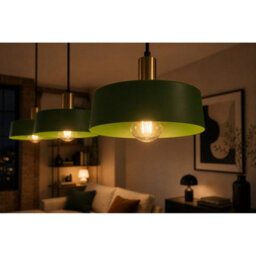 Luminosa Lighting Luminosa Haki Bar Pendant Ceiling Light Green, Gold 3X E27 - thumbnail 4