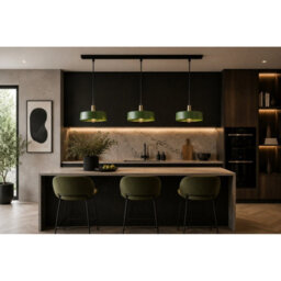 Luminosa Lighting Luminosa Haki Bar Pendant Ceiling Light Green, Gold 3X E27 - thumbnail 5