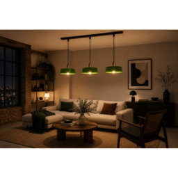 Luminosa Lighting Luminosa Haki Bar Pendant Ceiling Light Green, Gold 3X E27 - thumbnail 6