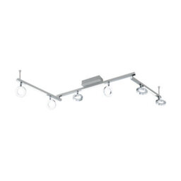 Stylish Led Wall 9 Spot Light With Aluminium Chrome Shade And Satin Plastic Finish