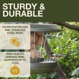 Swissinno Lucerne Bird Feeder For Fat Balls Light Grey - thumbnail 4