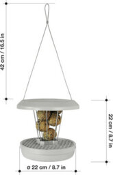 Swissinno Lucerne Bird Feeder For Fat Balls Light Grey - thumbnail 7