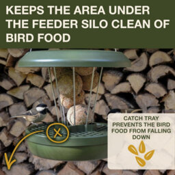 Swissinno Lucerne Bird Feeder For Fat Balls Light Grey - thumbnail 3