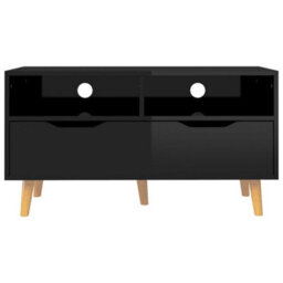 Berkfield Tv Cabinet High Gloss Black 90X40X48.5 Cm Engineered Wood - thumbnail 5
