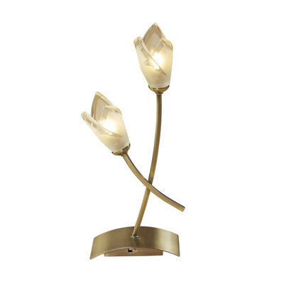 Luminosa Lighting Luminosa Pietra Table Lamp 2 Light G9, Antique Brass - image 1