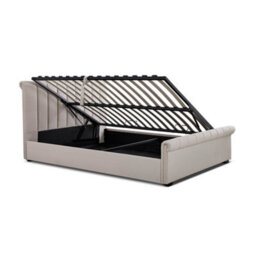 Ascot Natural Stone Upholstered Sleigh Ottoman - Double Bed Frame Only - thumbnail 7