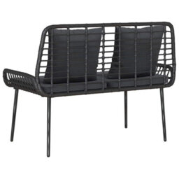 Walplus Garden Bench Black And Anthracite Poly Rattan And Steel - thumbnail 7