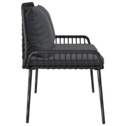 Walplus Garden Bench Black And Anthracite Poly Rattan And Steel - thumbnail 6