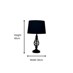 Lighting Supermarket Queenswood Classic Twist Table Lamp With Ivory Linen Drum Shade - Grey Pewter - thumbnail 7