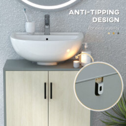 Kleankin Bathroom Sink Cabinet, Under Sink Basin Storage Cupboard With Shelf - thumbnail 6