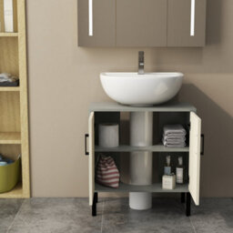Kleankin Bathroom Sink Cabinet, Under Sink Basin Storage Cupboard With Shelf - thumbnail 9