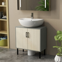 Kleankin Bathroom Sink Cabinet, Under Sink Basin Storage Cupboard With Shelf - thumbnail 7