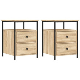 Berkfield Bedside Cabinets 2 Pcs Sonoma Oak 44X45X60 Cm Engineered Wood - thumbnail 2