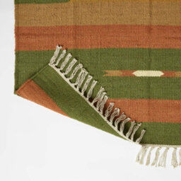 Homescapes Lundi Orange & Green Kilim Cotton & Jute Rug 160 X 230 Cm - thumbnail 5