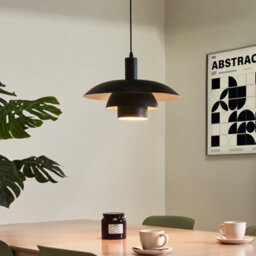 Wyld And Coco Mid-Century Tiered Pendant Lamp Black Matt Iron For Kitchen And Dining, W36 X D36 X H153Cm - thumbnail 1