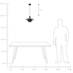 Wyld And Coco Mid-Century Tiered Pendant Lamp Black Matt Iron For Kitchen And Dining, W36 X D36 X H153Cm - thumbnail 9