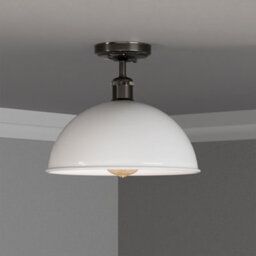 Industrial- Semi Flush Mount Ceiling Lights Dome Lampshade 30Cm White  E27 Holder For Kitchen Living Room Hallway - thumbnail 5