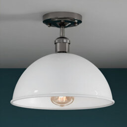 Industrial- Semi Flush Mount Ceiling Lights Dome Lampshade 30Cm White  E27 Holder For Kitchen Living Room Hallway - thumbnail 6
