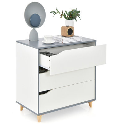Costway 3-Drawer Chest Storage Cabinet Dresser Freestanding Organizer Anti-Tripping - image 1