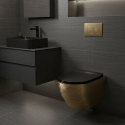 Toilet Bowl Rea Carlo Mini Tornado Black/brushed Gold - thumbnail 5