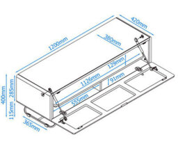 Alphason Chromium Tv-Stand With 1 Flap Grey, 1200mm - thumbnail 4