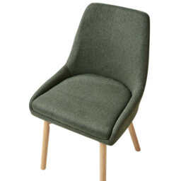 Beliani Set Of 2 Dining Chairs Melfort Fabric Dark Green - thumbnail 7