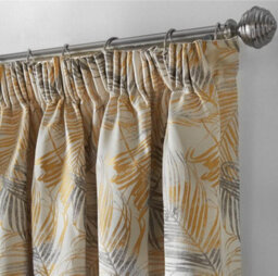 Luxury Living Fiji Pencil Pleat Taped Top Curtains Ochre/silver - thumbnail 3