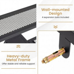120Cm 3 Tier Wall Mounted Wine Rack Glass Holder - thumbnail 4