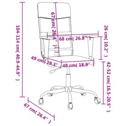 Berkfield Office Chair Height Adjustable Grey Mesh Fabric And Faux Leather - thumbnail 9