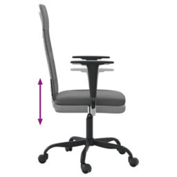 Berkfield Office Chair Height Adjustable Grey Mesh Fabric And Faux Leather - thumbnail 6