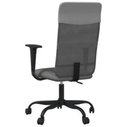 Berkfield Office Chair Height Adjustable Grey Mesh Fabric And Faux Leather - thumbnail 5