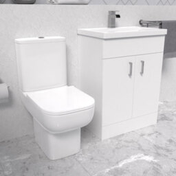 Nes Home White Basin Vanity And Close Coupled Toilet - thumbnail 3