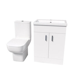 Nes Home White Basin Vanity And Close Coupled Toilet - thumbnail 7